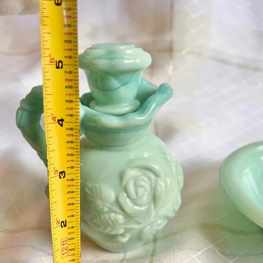 Vintage AVON Marbled Mini Pitcher, Vintage Milk Glass, Vintage Victorian bottle